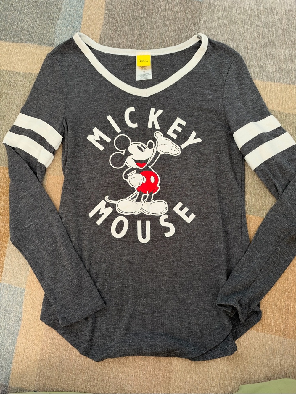 Disney Charcoal Gray Mickey Mouse Long-Sleeve Tee